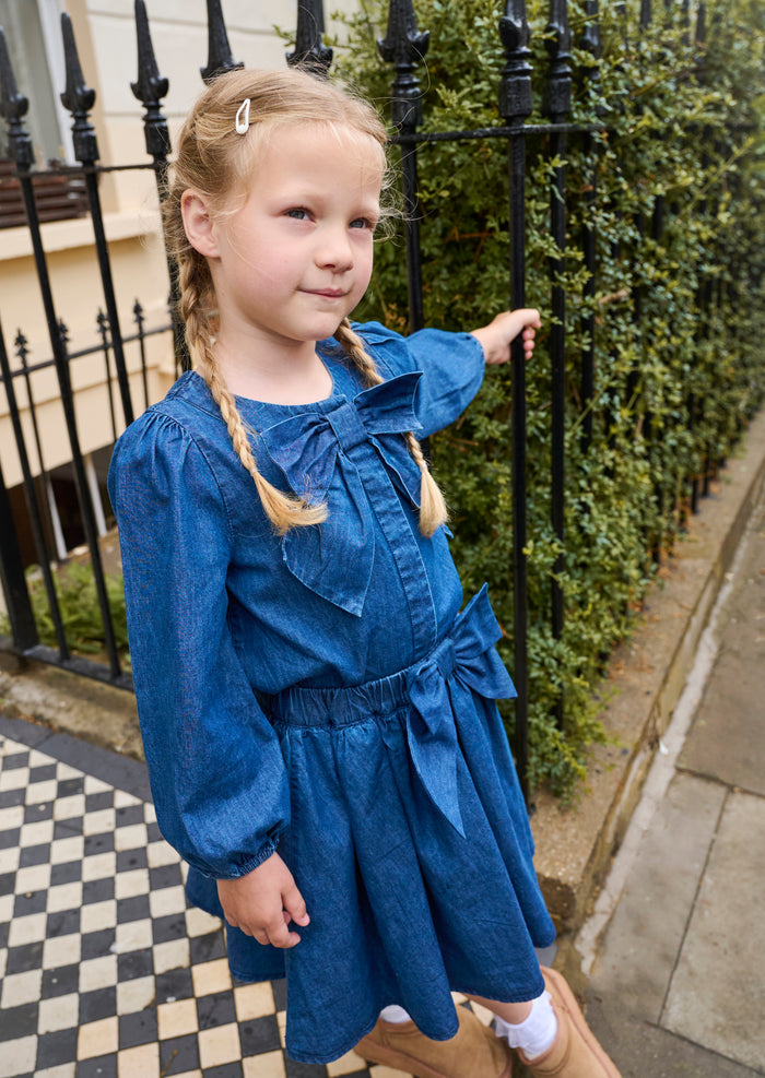 Annie Denim Bow Blouse