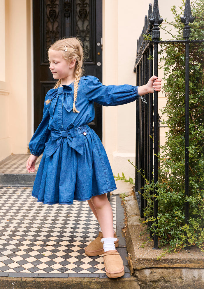 Annie Denim Bow Blouse