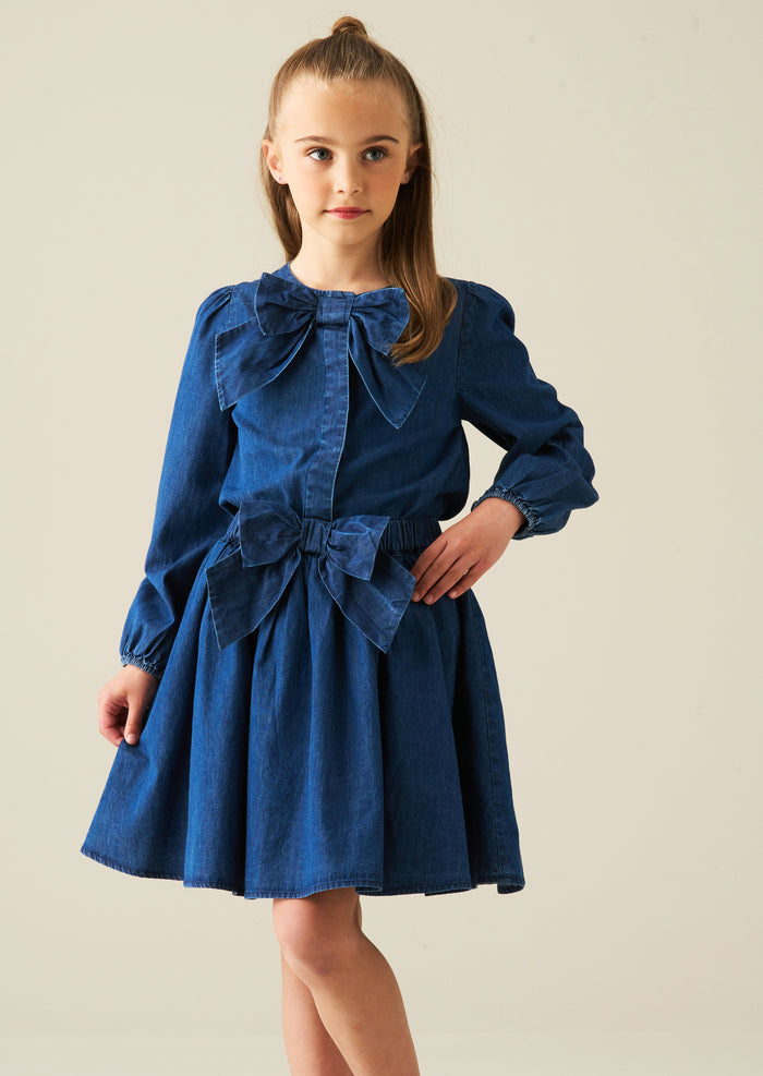 Annie Denim Bow Blouse