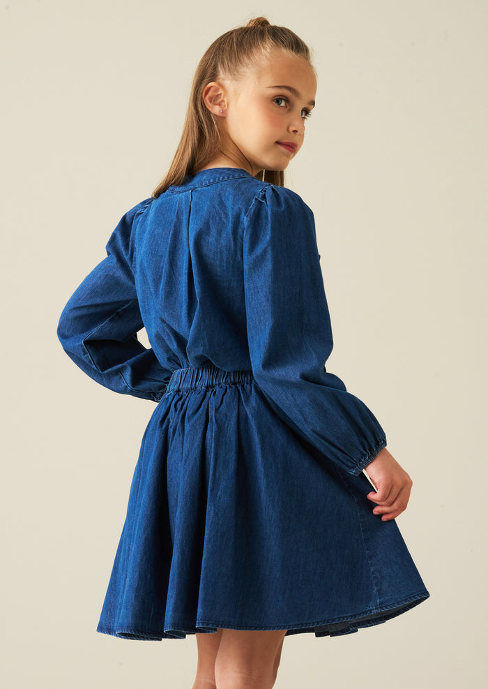 Annie Denim Bow Blouse
