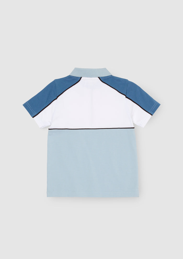 Asher Blocked Pique Zip Polo