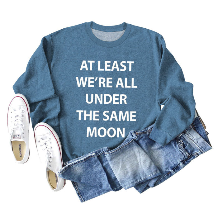 Blue sweater (white font) / S