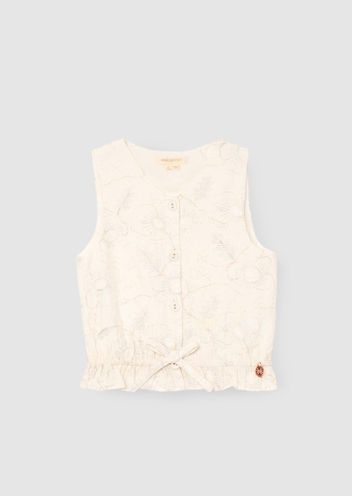 Aurora Floral Embroidered Waistcoat Top