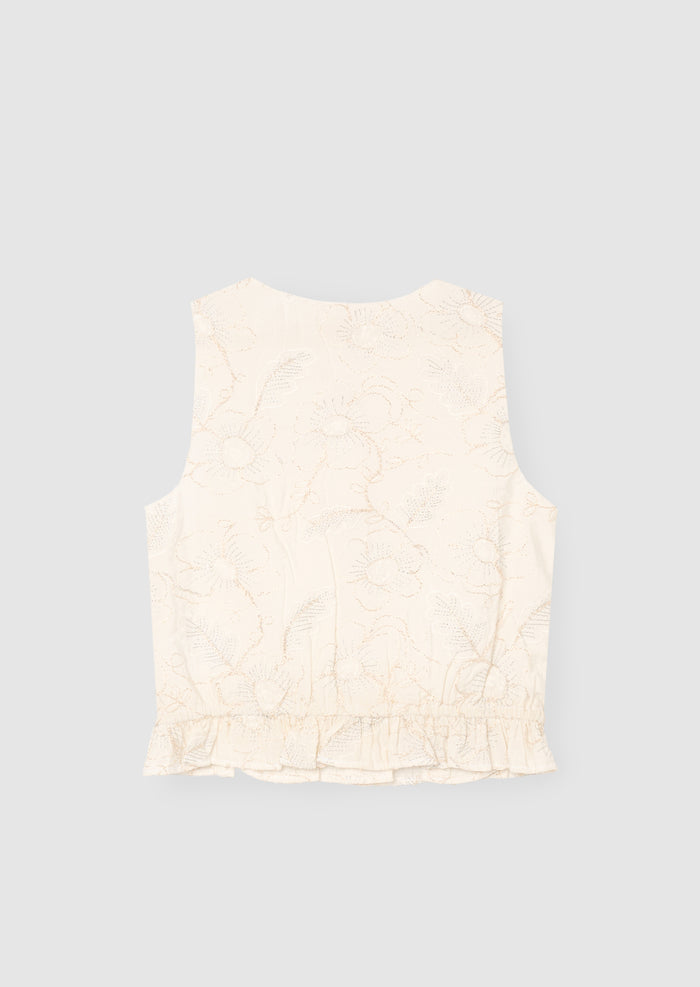 Aurora Floral Embroidered Waistcoat Top