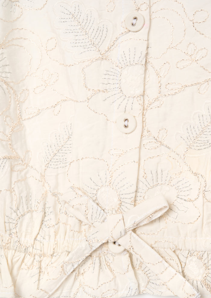 Aurora Floral Embroidered Waistcoat Top