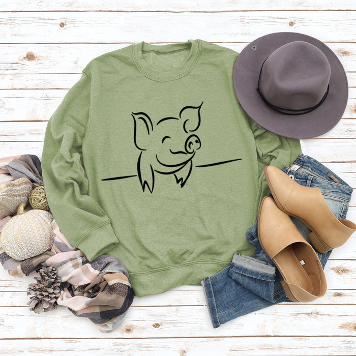 Olive green sweater (black font) / S
