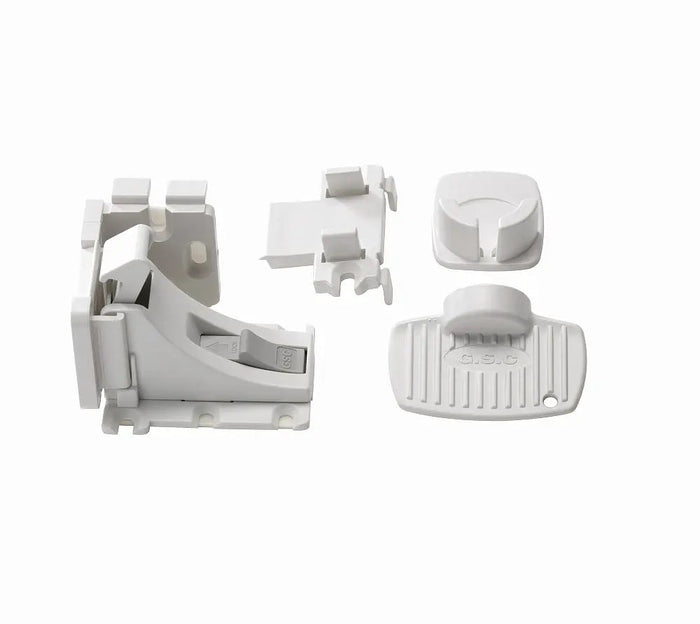White plastic magnetic cabinet lock set for Babydan magnetic drawer, perfect for baby safety
