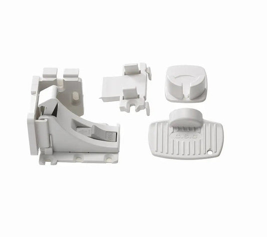 White plastic magnetic cabinet lock set for Babydan magnetic drawer, perfect for baby safety