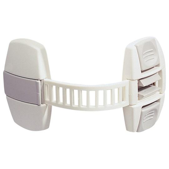 White adjustable child safety lock for BabyDan Multi Lock on baby strollers and more
