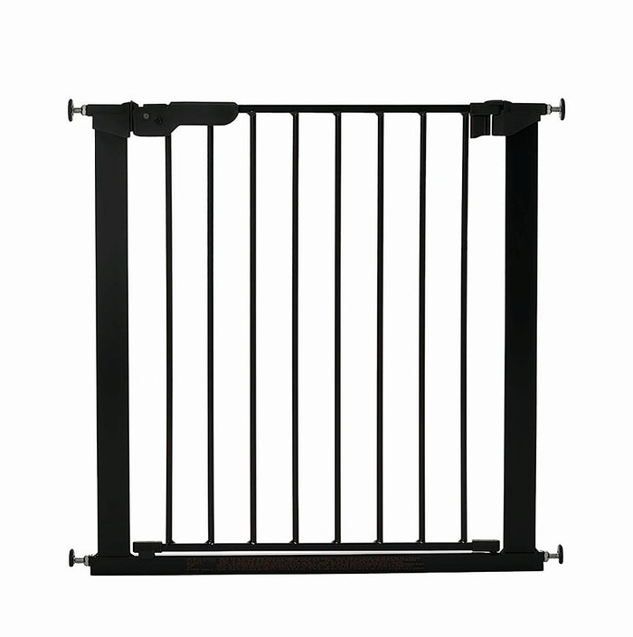 Black babyDan Premier True Pressure Fit Gate ensuring safety and easy installation