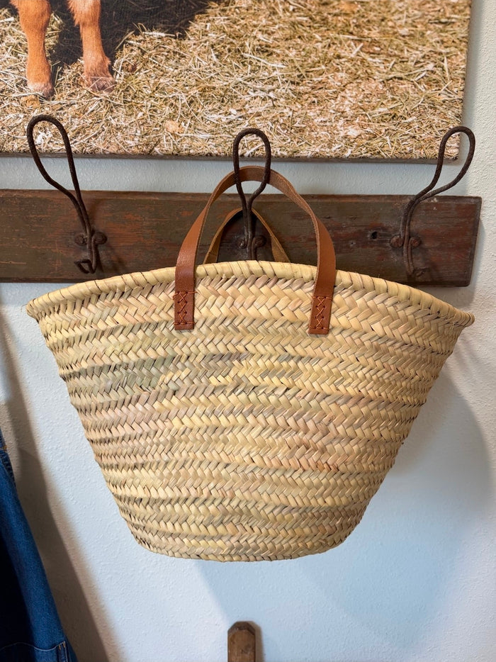 Basket Caramel Short Flat Leather Handle