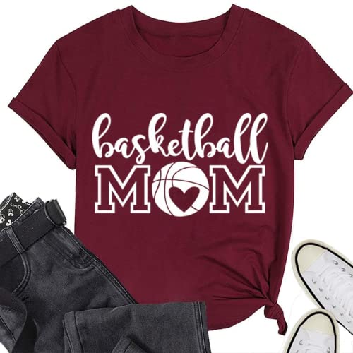 Basketball Mom T-Shirt for Women Funny Graphic Shirt for Women Novelty Shirt