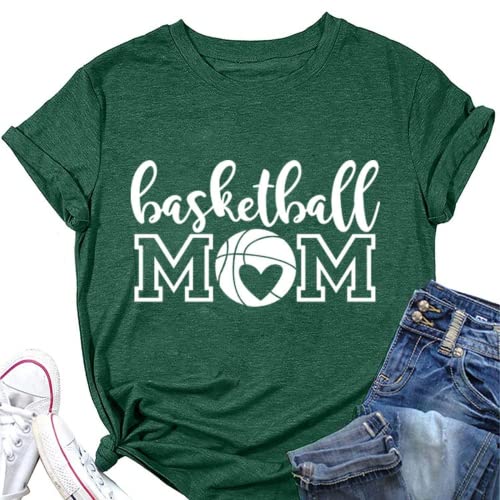 Basketball Mom T-Shirt for Women Funny Graphic Shirt for Women Novelty Shirt