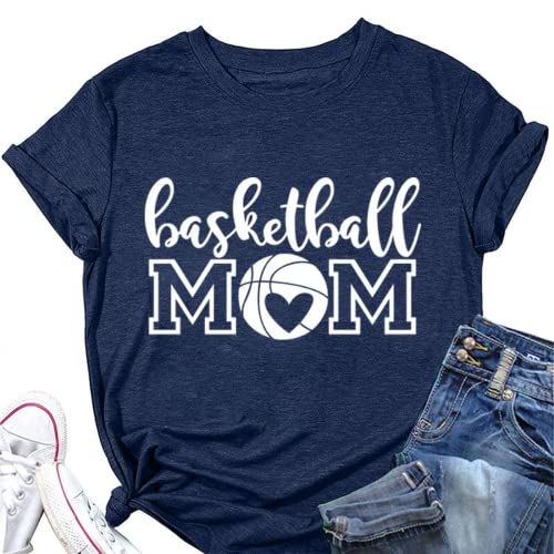 Basketball Mom T-Shirt for Women Funny Graphic Shirt for Women Novelty Shirt