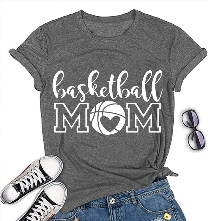 Basketball Mom T-Shirt for Women Funny Graphic Shirt for Women Novelty Shirt