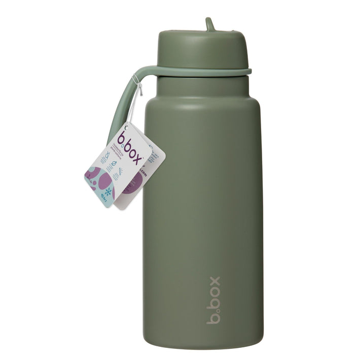 B.Box 1L Insulated Flip Top Drink Bottle - Olive
