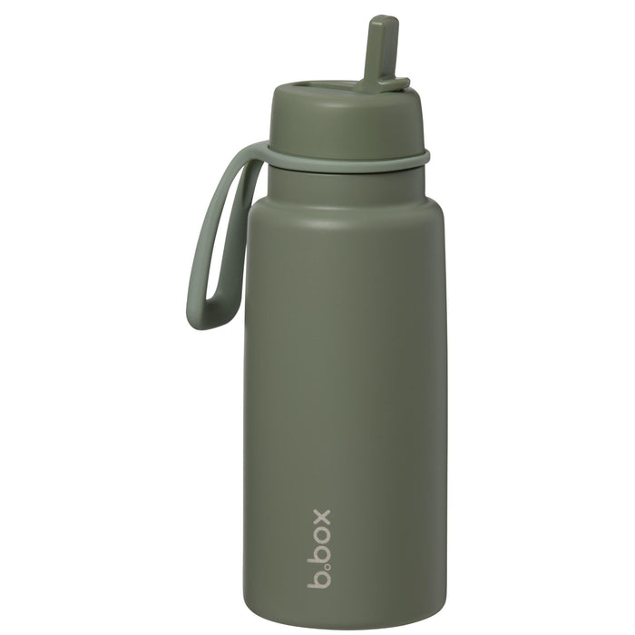 B.Box 1L Insulated Flip Top Drink Bottle - Olive