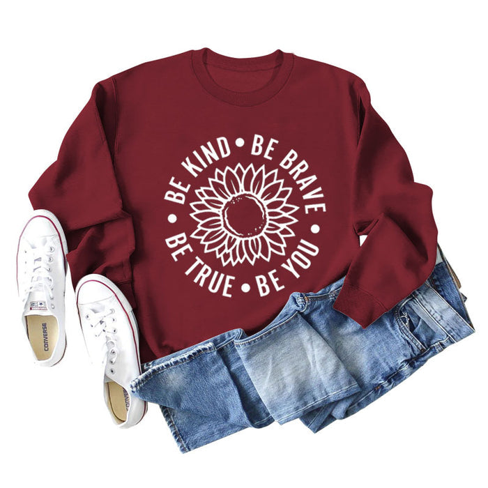 Wine red sweater (white font) / S