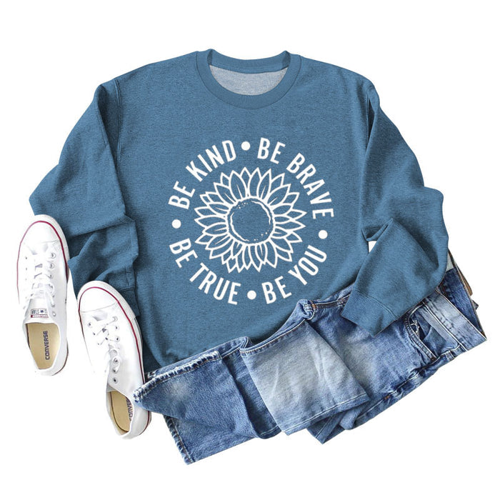 Blue sweater (white font) / S
