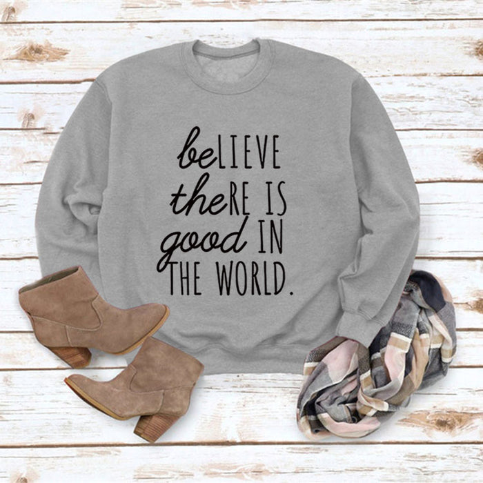 Grey sweater (black font) / S