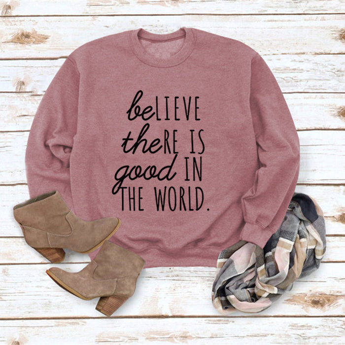 Rose gold sweater (black font) / S