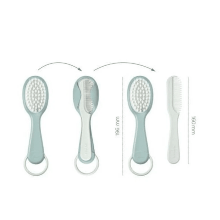 Beaba Baby Brush & Comb - Green Blue