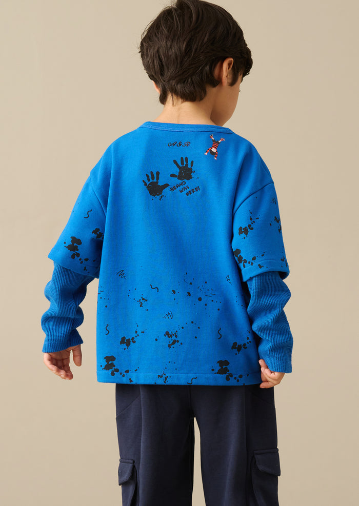 Beano Blue Double Layer Waffle T-Shirt