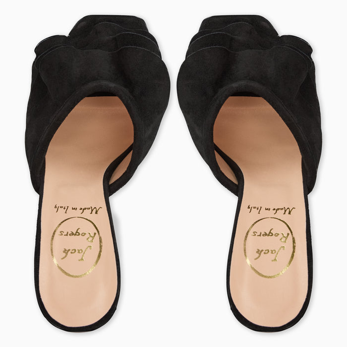 Beatrice Ruffle Italian Suede Heel