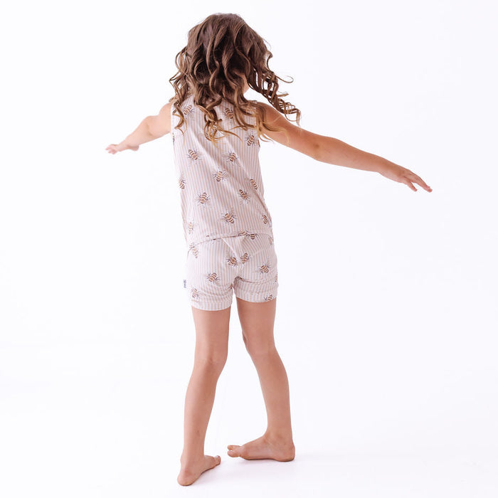 Bee Sweet Kid's Sleeveless Shorty Romper Luxe Edition | Cotton Bamboo Blend