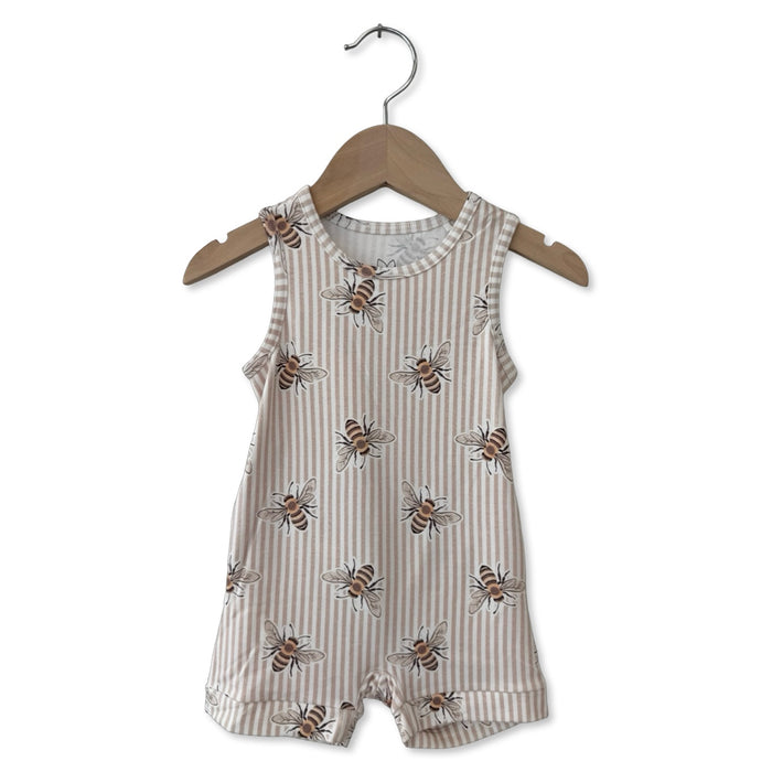 Bee Sweet Kid's Sleeveless Shorty Romper Luxe Edition | Cotton Bamboo Blend