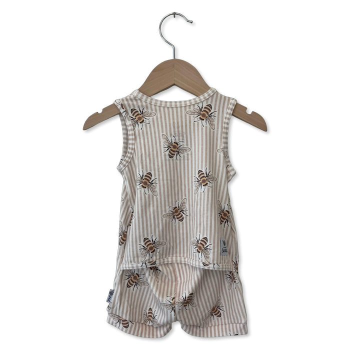 Bee Sweet Kid's Sleeveless Shorty Romper Luxe Edition | Cotton Bamboo Blend