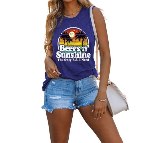 Beer and Sunshine Tank Tops The Only BS I Need is Beer N' Sunshine Summer Shirt