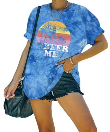 Beer Me Shirt Women Funny Drinking Tie Dye T-Shirt