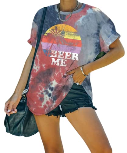 Beer Me Shirt Women Funny Drinking Tie Dye T-Shirt