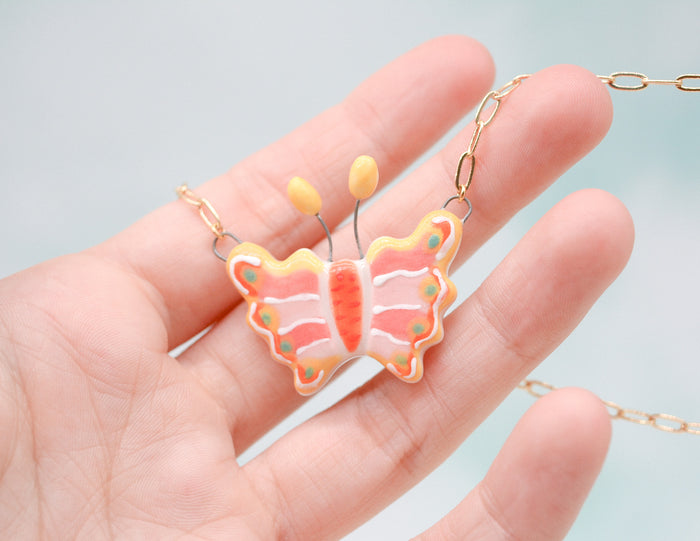 Begonia Butterfly Necklace