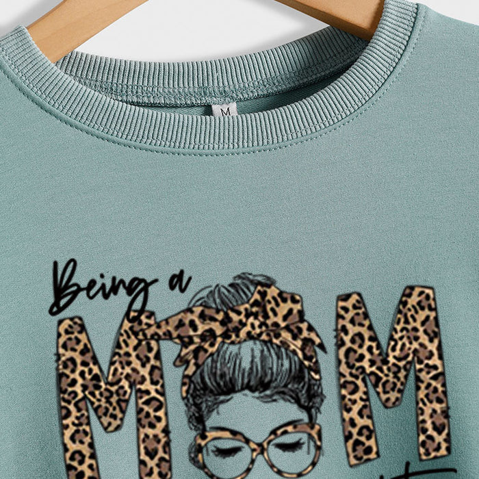 Being A MOM Makes My Life Complete Loose Long-sleeved Large Size Sweater Women