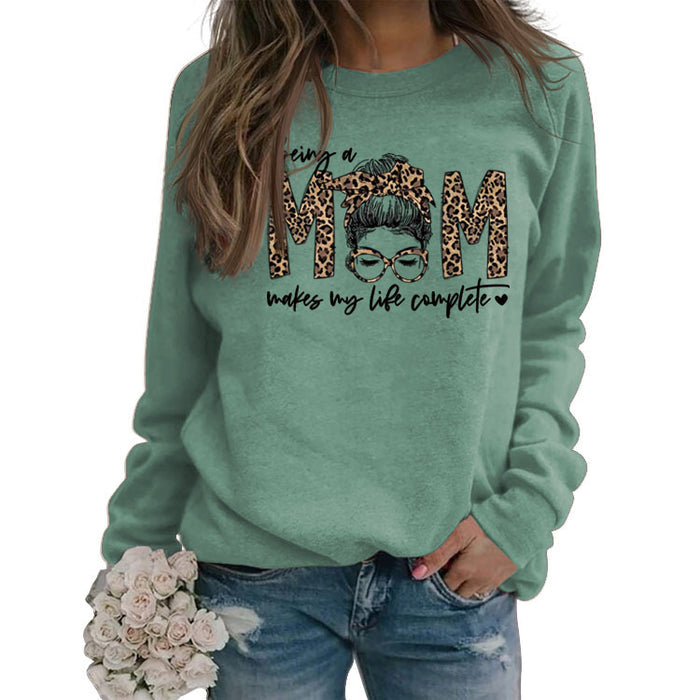 Being A MOM Makes My Life Complete Loose Long-sleeved Large Size Sweater Women