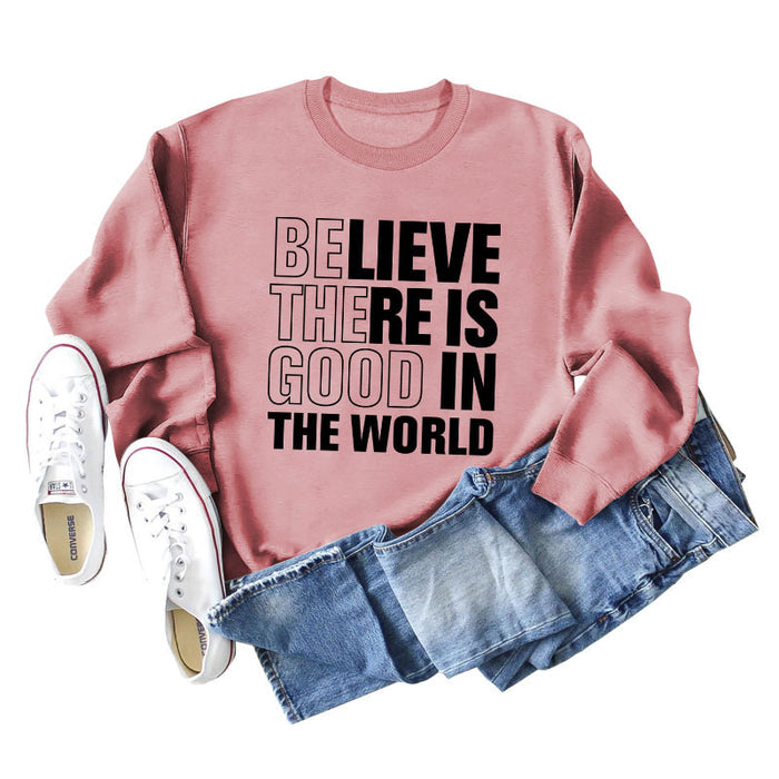 Rose gold sweater (black font) / S