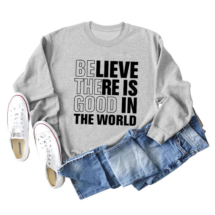 Gray sweater (black font) / S