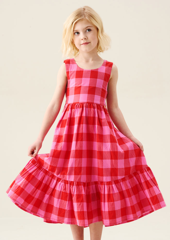 Bella Pink Gingham Dress