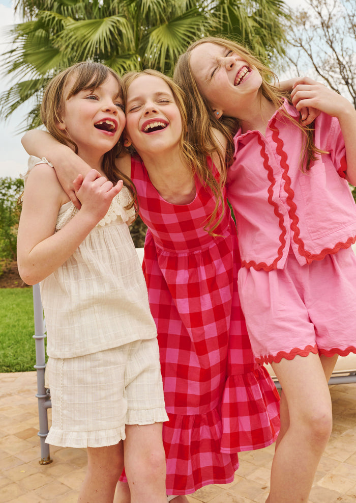 Bella Pink Gingham Dress
