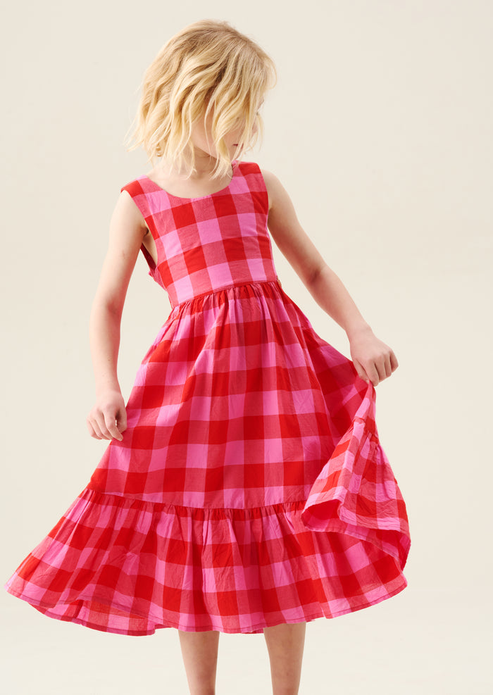 Bella Pink Gingham Dress