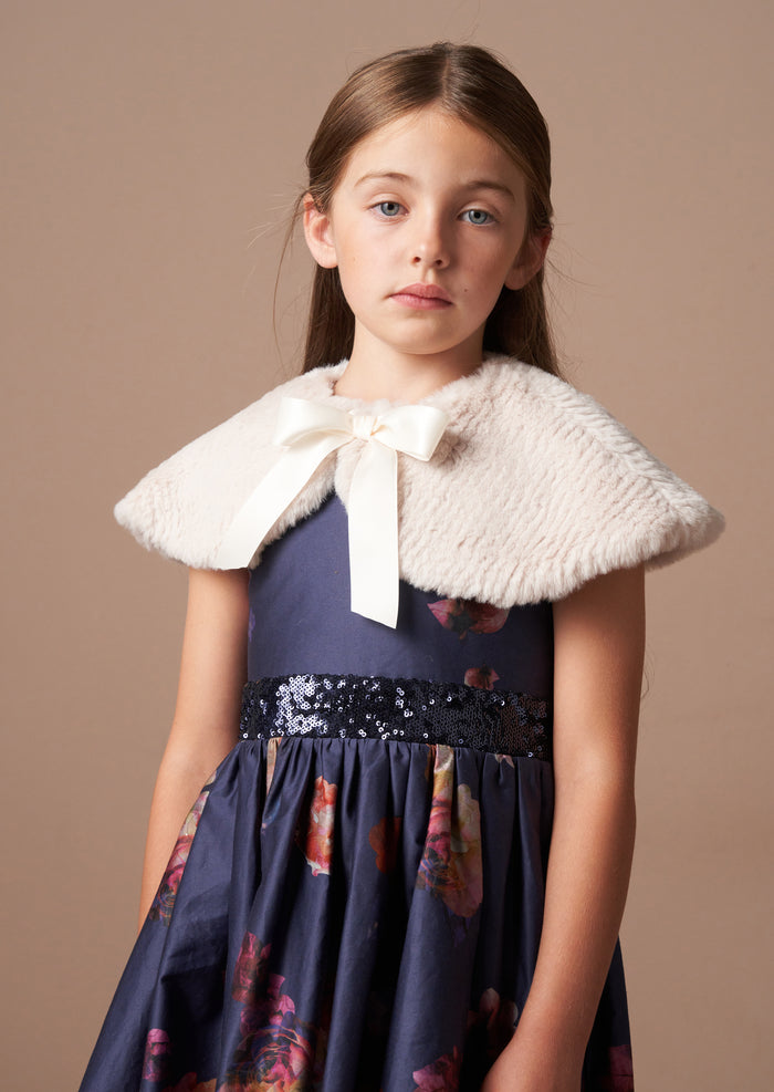 Bella Taupe Fur Collar