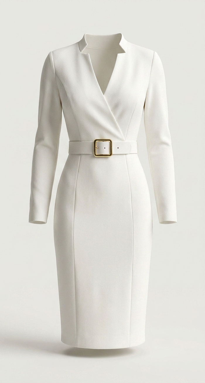 Belted V-Neck Midi Dress for Women Canada | Parcel Theory