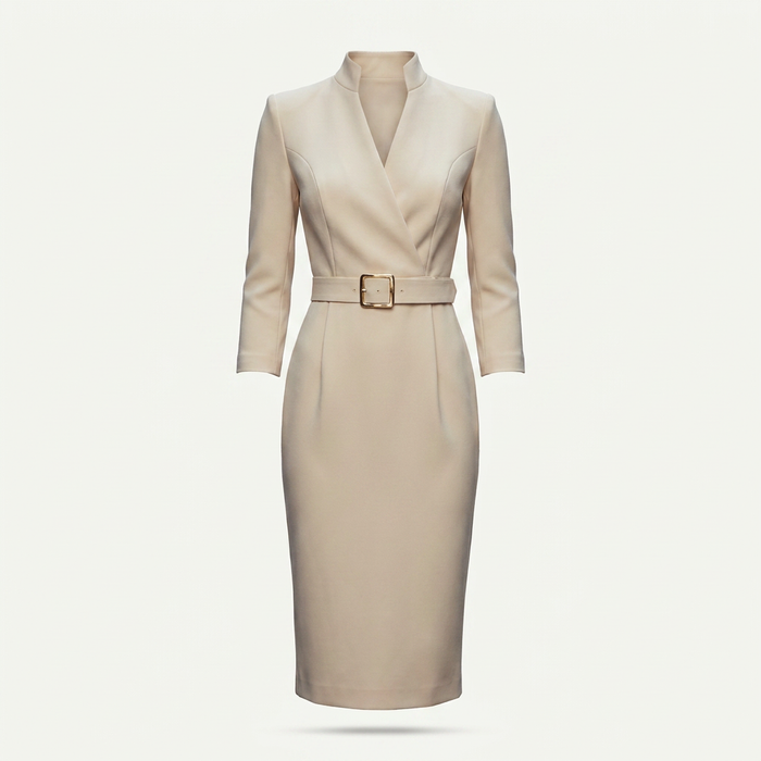 Belted V-Neck Midi Dress for Women Canada | Parcel Theory