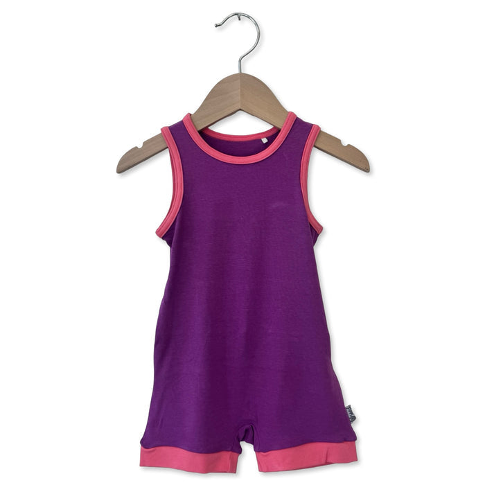 Berry Burst Sleeveless Shorty Romper Luxe Edition | Cotton Bamboo Blend