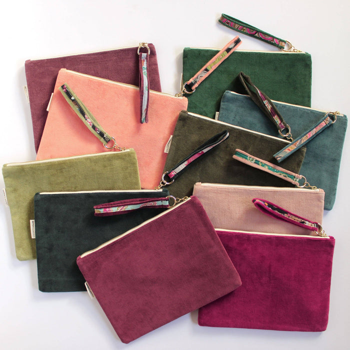 Betsy Olmsted Velvet Pouch – Light Coral (Lipstick & Little Things)