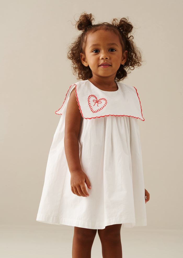 Betty Scalloped Collar Embroidered Dress