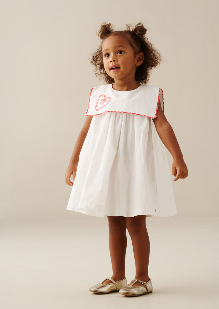 Betty Scalloped Collar Embroidered Dress