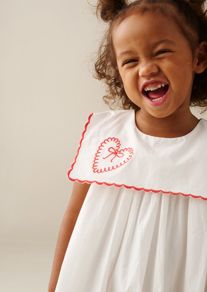 Betty Scalloped Collar Embroidered Dress